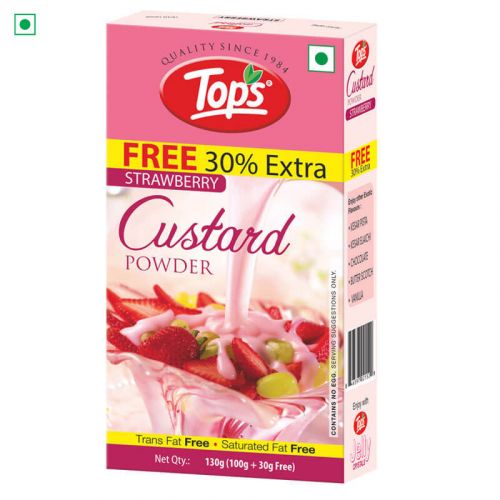 Tops Custard Strawberry - 100g + 30g. Mono Carton